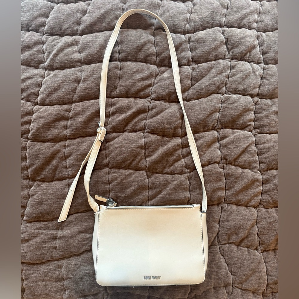 Nine West Cream Crossbody Purse with Adjustable Strap